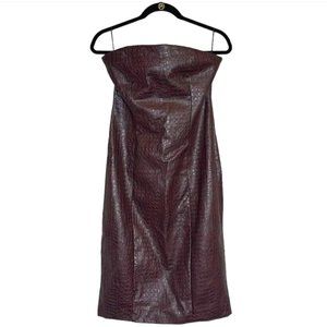 NEW - 7 For All Mankind Brown (Faux) Leather Dress